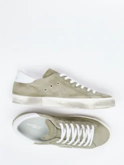Herren Philippe Model – Sneaker aus Nubukleder Salbei