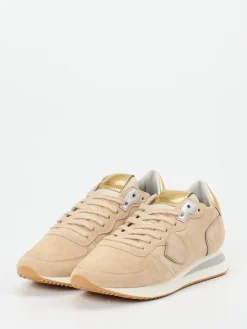Damen Philippe Model – Sneaker aus Veloursleder Gold