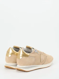 Damen Philippe Model – Sneaker aus Veloursleder Gold