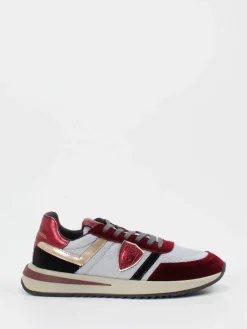 – Sneaker aus Velour/Textil weinrot*Philippe Model Outlet