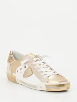– Sneaker aus Metallicleder mit Glitzer*Philippe Model Hot