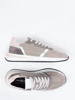 Damen Philippe Model – Sneaker aus Veloursleder in Taupe