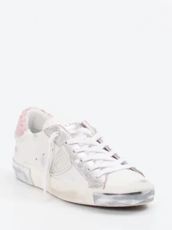 Damen Philippe Model – Sneaker aus Leder mit Metallic-Ferse