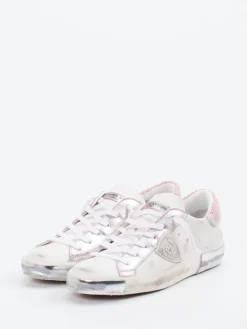 Damen Philippe Model – Sneaker aus Leder mit Metallic-Ferse