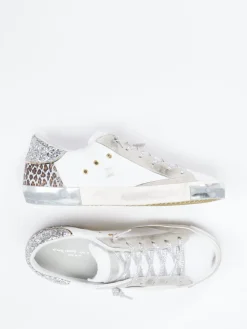 Damen Philippe Model – Sneaker aus Leder-Mix mit Glitzer