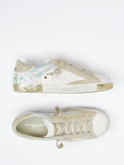 Damen Philippe Model – Sneaker aus Leder mit Metallic-Effekt