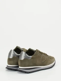 – Sneaker aus Veloursleder Oliv*Philippe Model Best