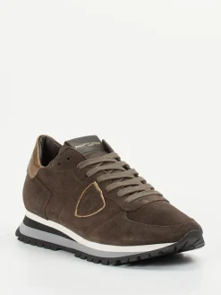 Damen Philippe Model – Sneaker aus Veloursleder mokka