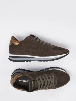 Damen Philippe Model – Sneaker aus Veloursleder mokka