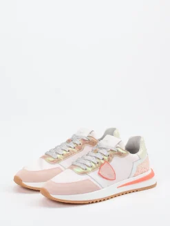 Damen Philippe Model – Sneaker aus Veloursleder und Textil in Rosé