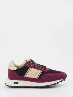 Damen Philippe Model – Sneaker aus Veloursleder in Brombeer