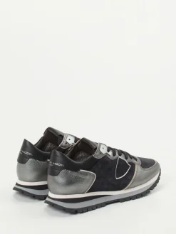 Damen Philippe Model – Sneaker aus Veloursleder und Metallicleder