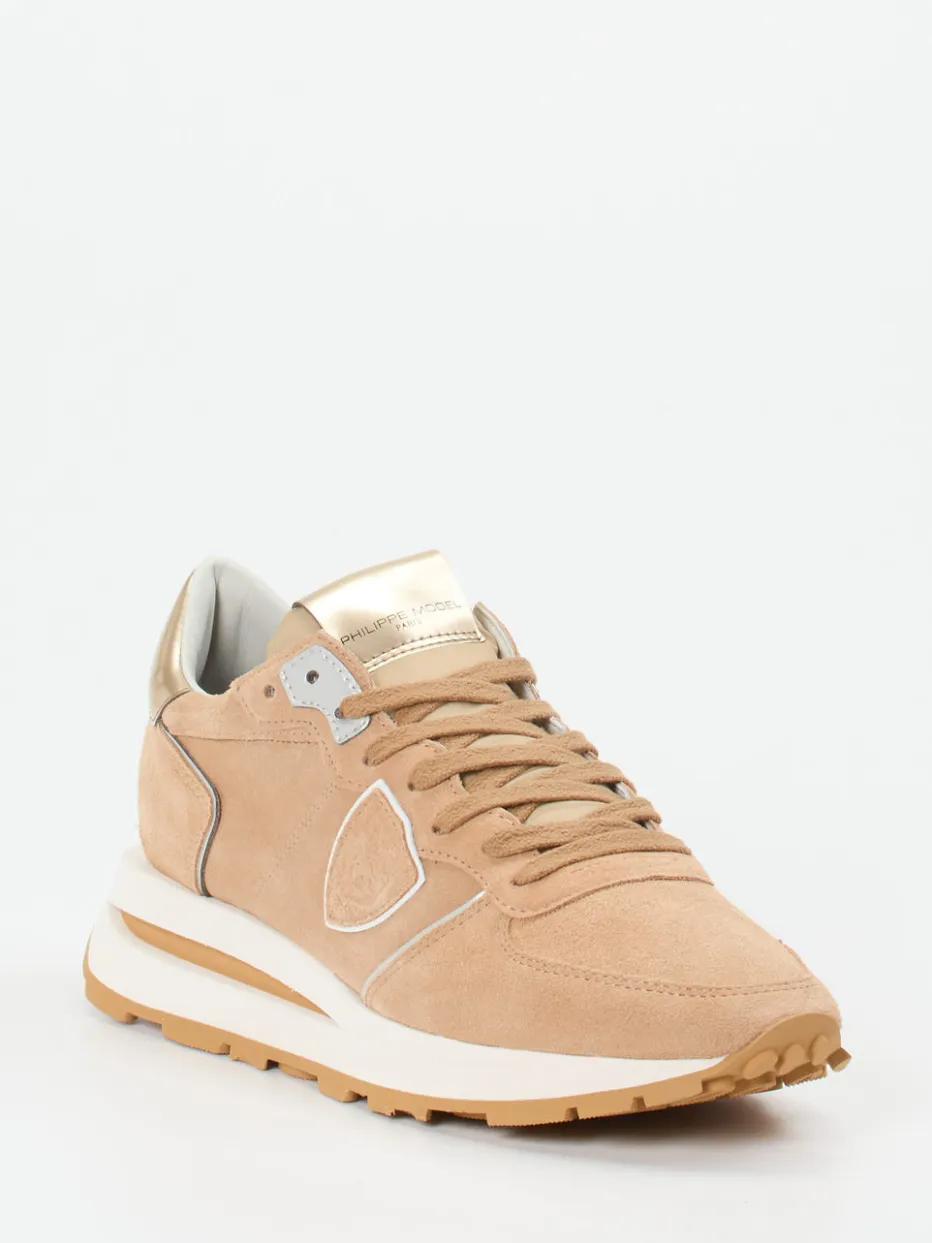 – Sneaker aus Veloursleder Sandbeige*Philippe Model