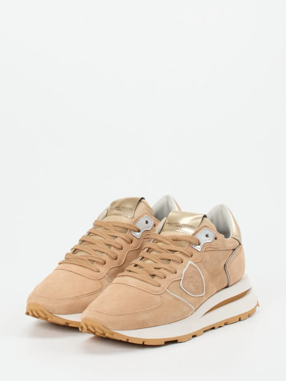– Sneaker aus Veloursleder Sandbeige*Philippe Model