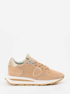 – Sneaker aus Veloursleder Sandbeige*Philippe Model
