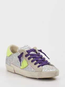 Damen Philippe Model – Sneaker aus Metallic mit Glitzereffekt
