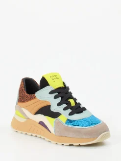 Damen Piedi Nudi – Chunky Sneaker aus Kalbleder mehrfarbig