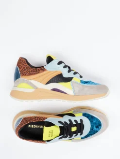 Damen Piedi Nudi – Chunky Sneaker aus Kalbleder mehrfarbig