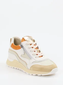 Damen Piedi Nudi – Chunky Sneaker aus Velours- und Glattleder Beige