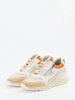 Damen Piedi Nudi – Chunky Sneaker aus Velours- und Glattleder Beige