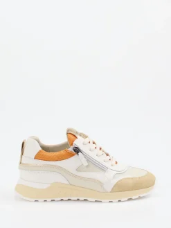 Damen Piedi Nudi – Chunky Sneaker aus Velours- und Glattleder Beige