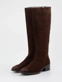 Damen Piedi Nudi – Kniestiefel aus Veloursleder