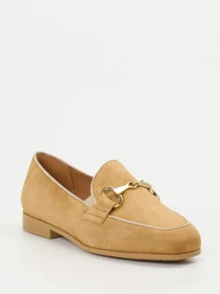 Damen Piedi Nudi – Loafer aus Veloursleder honig