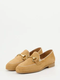 Damen Piedi Nudi – Loafer aus Veloursleder honig