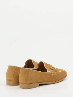 Damen Piedi Nudi – Loafer aus Veloursleder honig
