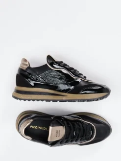 Damen Piedi Nudi – Sneaker aus Kalbleder mit Metallic-Details