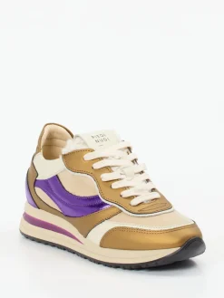 Damen Piedi Nudi – Sneaker aus Kalbleder mit Metallic-Details