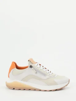 Damen Piedi Nudi – Sneaker aus Kalbleder in Beige-Orange