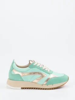 Damen Piedi Nudi – Sneaker aus Veloursleder und Textil mint
