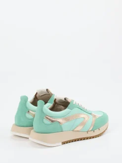 Damen Piedi Nudi – Sneaker aus Veloursleder und Textil mint
