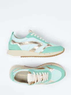 Damen Piedi Nudi – Sneaker aus Veloursleder und Textil mint