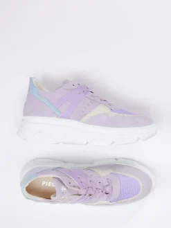 Damen Piedi Nudi – Sneaker aus Veloursleder in Flieder