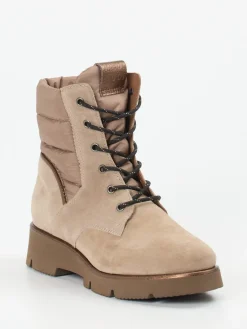 Damen Piedi Nudi – Winter-Stiefelette aus Veloursleder Sandbeige