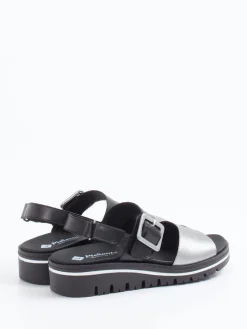 – Plateau-Sandalen aus Kalbleder silberfarben*Piesanto Best