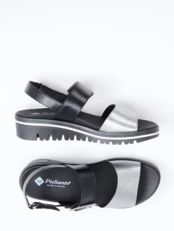 – Plateau-Sandalen aus Kalbleder silberfarben*Piesanto Best