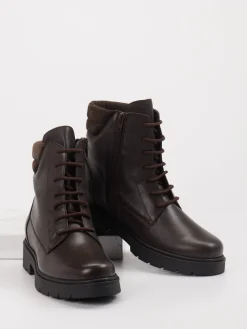 Damen Piesanto – Schnürboots aus Leder dunkel