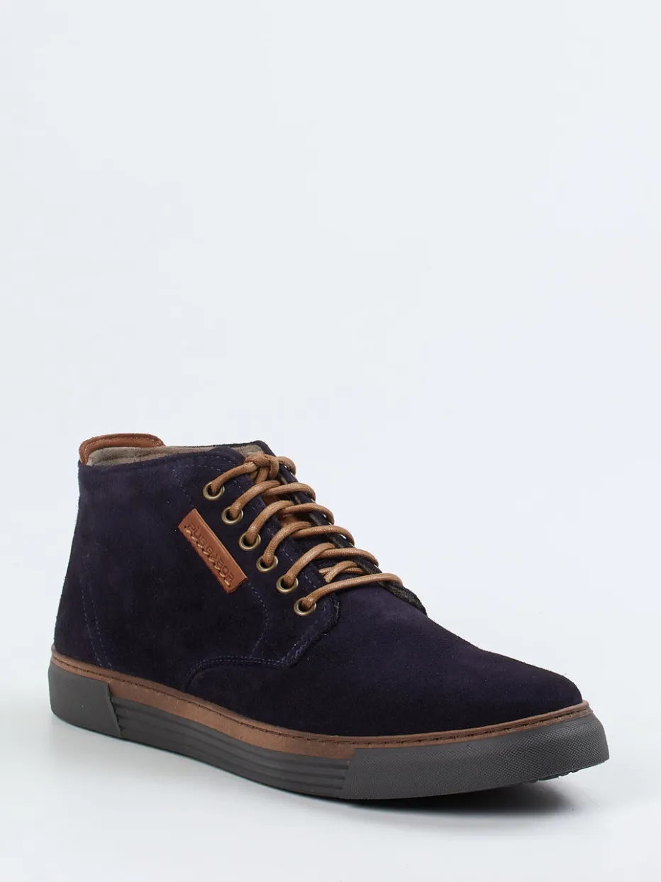 Herren Pius Gabor – Mid-Top-Sneaker aus Veloursleder Dunkel