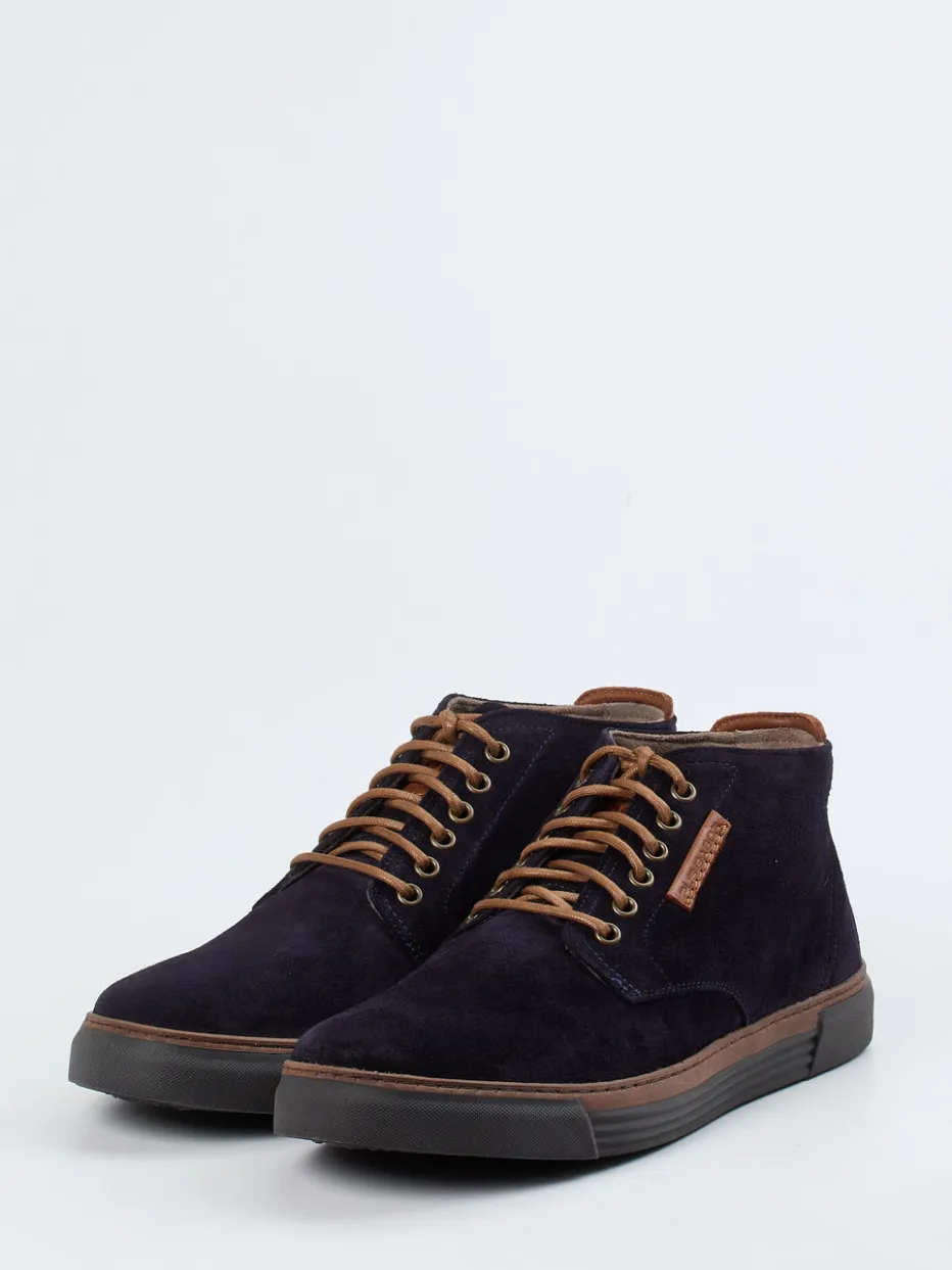 Herren Pius Gabor – Mid-Top-Sneaker aus Veloursleder Dunkel