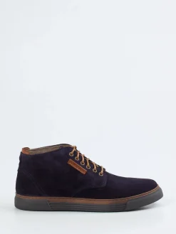 Herren Pius Gabor – Mid-Top-Sneaker aus Veloursleder Dunkel