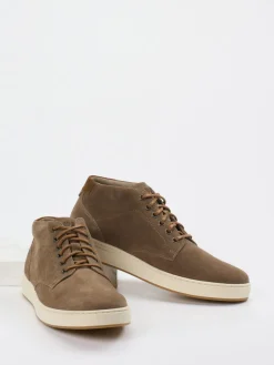 Herren Pius Gabor – Mid-Top-Sneaker aus Veloursleder Taupe