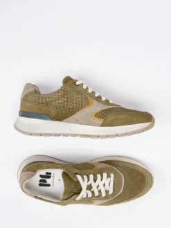 Herren Pius Gabor – Sneaker aus Veloursleder oliv