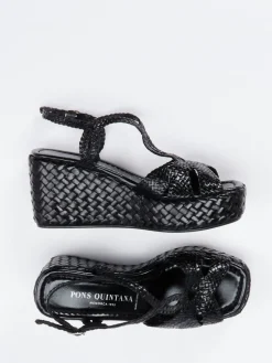 – Keilsandalette aus Flechtleder*Pons Quintana New