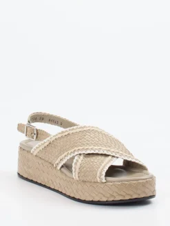 Damen Pons Quintana – Keilsandalette aus Flechtleder