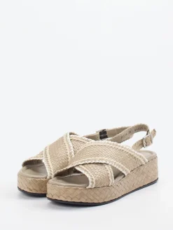 Damen Pons Quintana – Keilsandalette aus Flechtleder