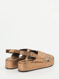 Damen Pons Quintana – Plateau-Sandalen aus Flechtleder kupfer