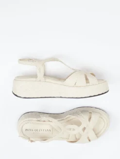 Damen Pons Quintana – Plateau-Sandale aus Ziegenleder